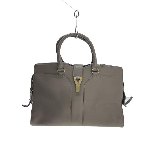 YVES SAINT LAURENT◇トートバッグ/レザー/GRY/無地/279079・527066