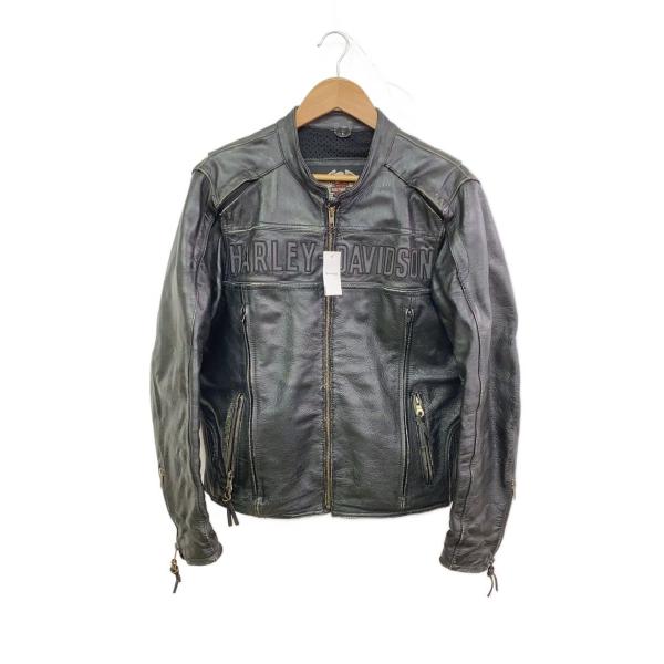 HARLEY DAVIDSON◇レザージャケット・ブルゾン/--/レザー/BLK/無地