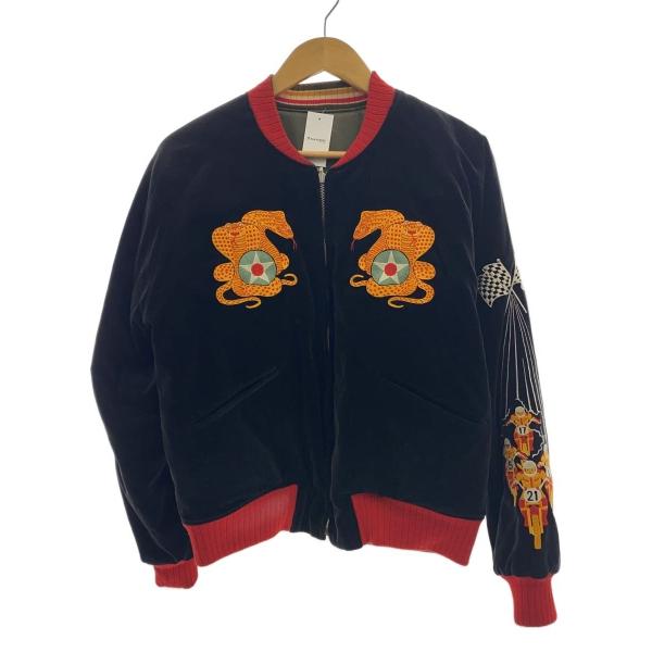 PHERROW’S / C.C.MASTERS別注/別珍×サテン/リバーシブル/スタジャン/M/ベロア/マルチカラー/総柄 PHERROW'S◇C.C.MASTERS別注/別珍×サテン/リバーシブル/スタジャン/M