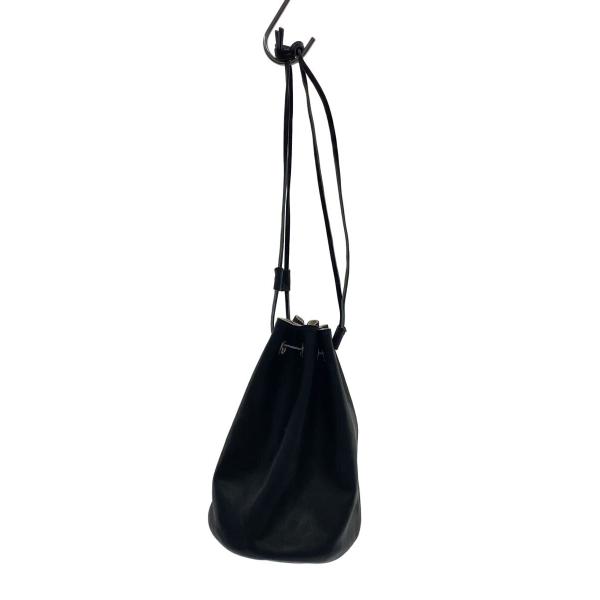 中川政七商店◇×MIZUNO/巾着バッグ/レザー/BLK/PM0422/グラブ革