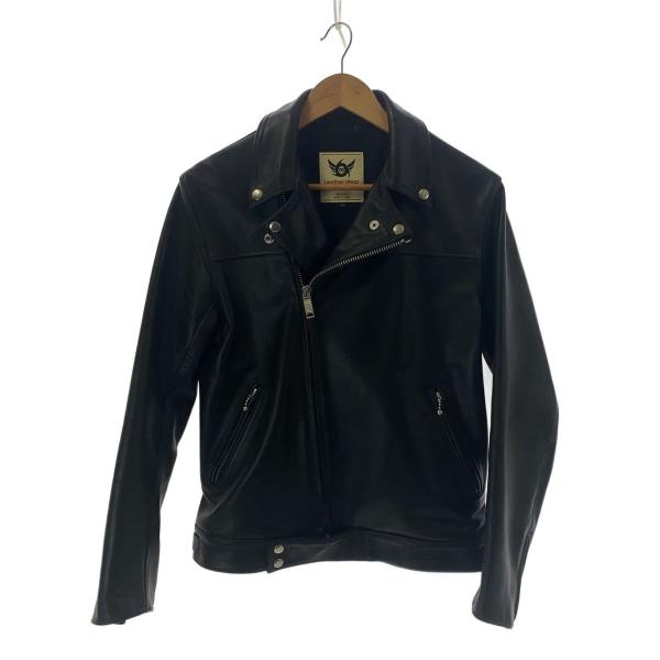666 Leather Wear◇ダブルライダースジャケット/36/レザー/BLK/無地