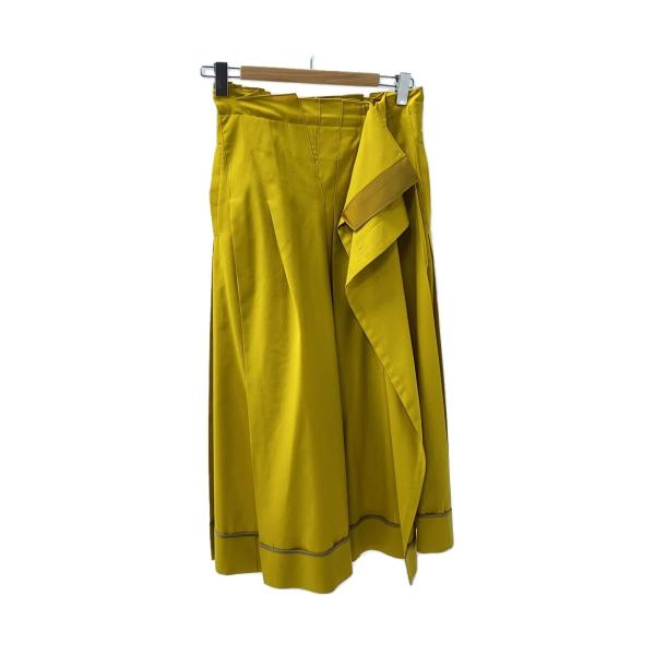 sacai◇ロングスカート/2/ポリエステル/YLW/無地/21-05651/21SS