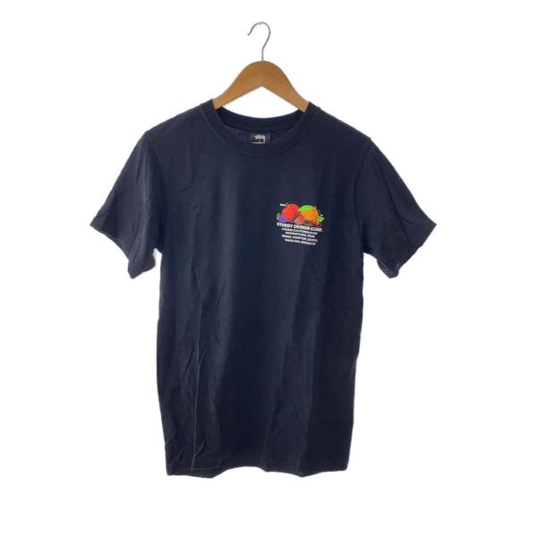 STUSSY◇DESIGN CORP/デザインコープ/Tシャツ/S/コットン/BLK/プリント