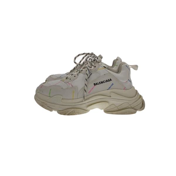 BALENCIAGA / ALLOVER LOGO WHITE MULTICOLOR/ローカットスニーカー/27.5cm/WHT/536737 BALENCIAGA◇ALLOVER LOGO WHITE MULTICOLOR/ローカットスニーカー