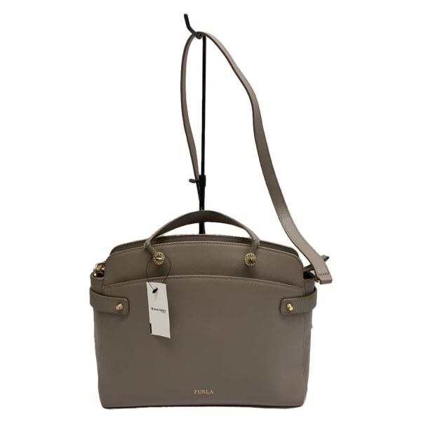 FURLA◇ショルダーバッグ/レザー/BEG/無地/916527/AGATA/アガタ
