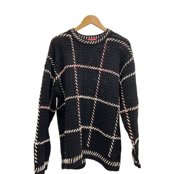 Supreme◇23SS/QUILT STITCH SWEATER/ニット・セーター(厚手)/L/ウール