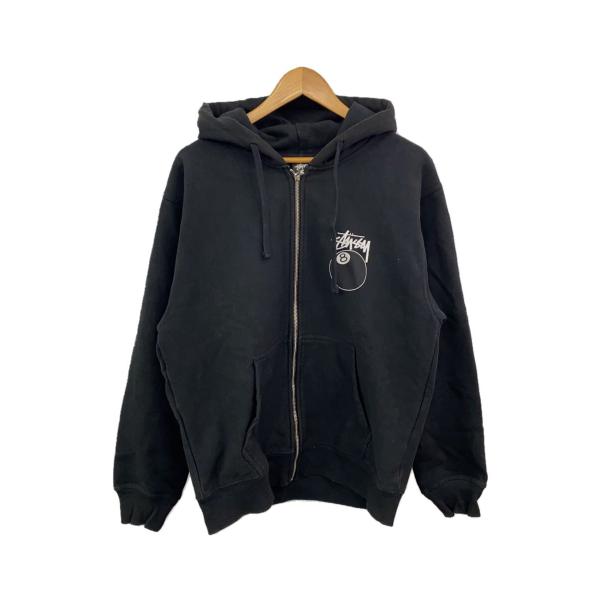 Stussy 8ボールデザイン ブラックパーカー M Stussy 8ボールデザイン パーカー ブラック