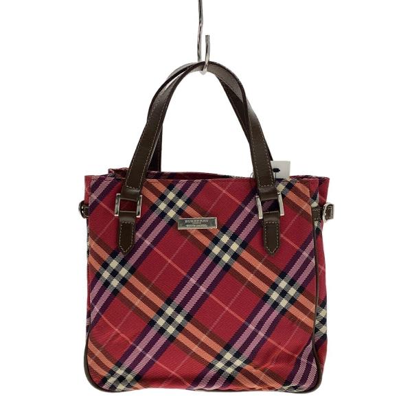 BURBERRY BLUE LABEL◇バッグ/ナイロン/RED/チェック/ZAE72-930