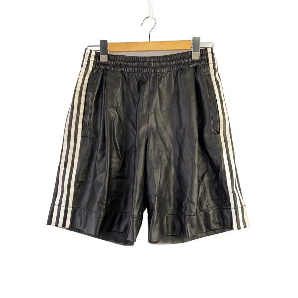 adidas◇ショートパンツ/L/フェイクレザー/BLK/無地/iz4043