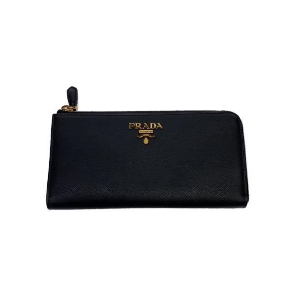 美品PRADA ブラック レザー ラウンドジップサイフ紳士レディース 美品PRADA ブラック レザー ラウンドジップサイフ紳士レディース