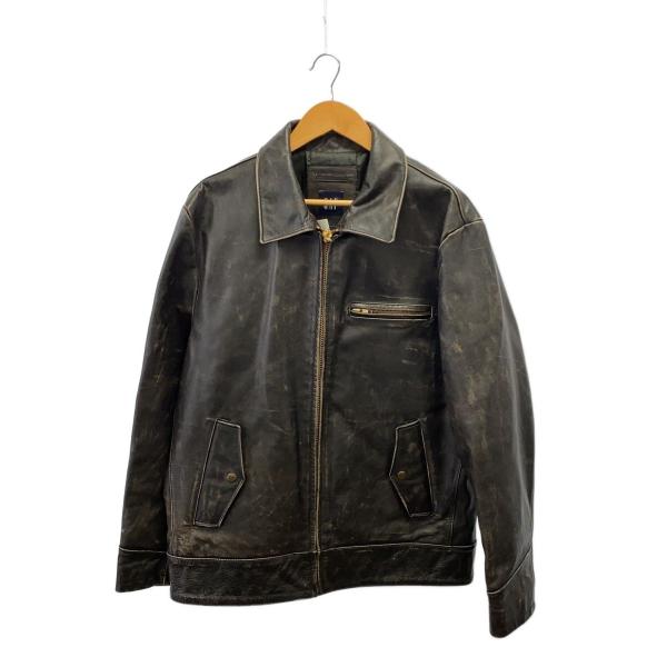 90sキッズ OLD GAP  　名作レザージャケット シングルライダース 本革 GAP◇90s〜/OLD GAP/シングルライダース/裏地キルティング