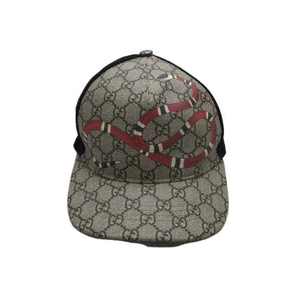 GUCCI◇キャップ/--/BEG/総柄/メンズ/426887 4HB10/GGスプリーム