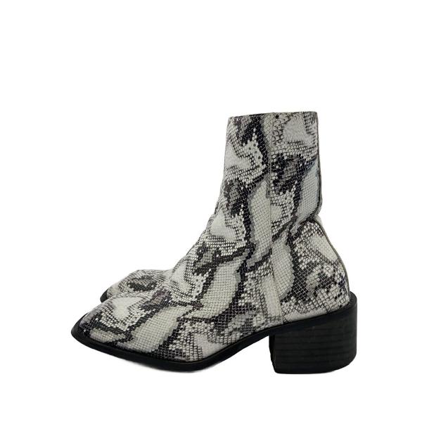 soerte◇パイソン柄/サイドジップ/スクエアトゥ/ヒールブーツ/43