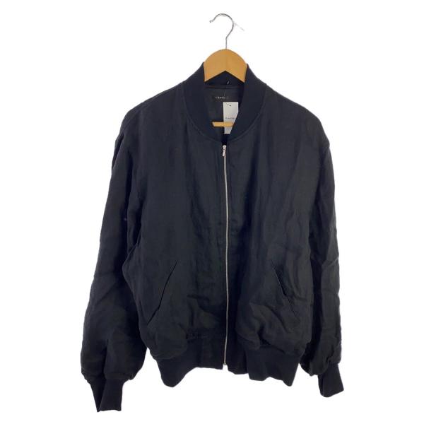 COMOLI◇23SS/リネンWクロスジップブルゾン/3/リネン/BLK/X01 COMOLI◇23SS/リネンWクロスジップブルゾン/3/リネン/BLK/X01