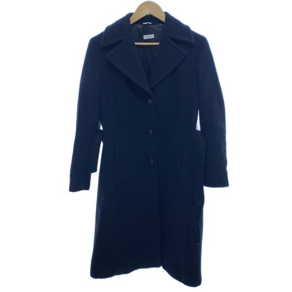 Max&Co 紺ブラック 100%ウール ロングコート ロングラン] ピュア ウール ベルテッド ロング コート, black | MAX&Co.