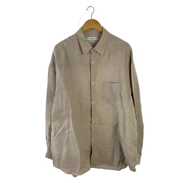 KAI WHEAT and SILVER丸襟 リネン 長袖 シャツ ベージュ KAI WHEAT and SILVER丸襟 リネン 長袖 シャツ ベージュ Bamboo Jersey