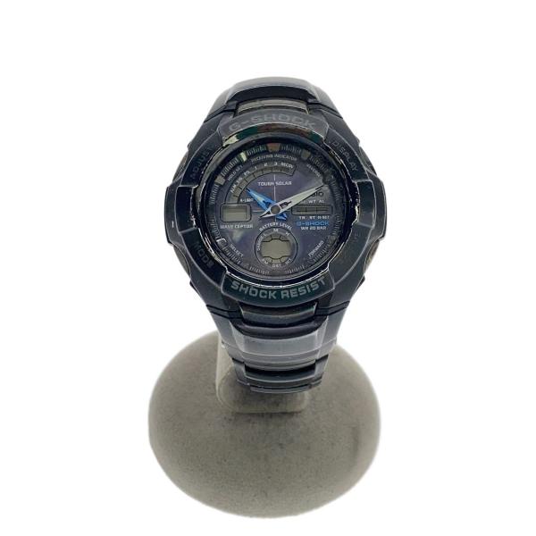 CASIO◇ソーラー腕時計・G-SHOCK/デジアナ/ステンレス/BLK/BLK/SS