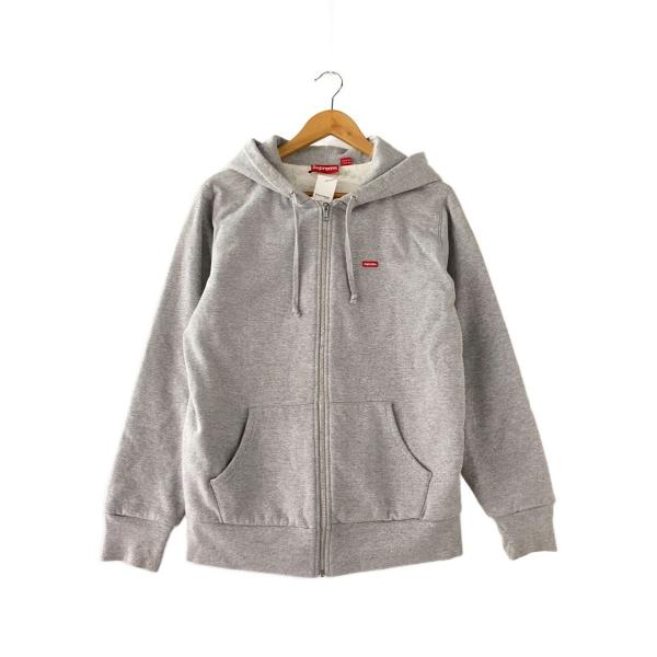Supreme◇ジップパーカー/SMALL BOX THERMAL ZIP UP/M/グレー/裏地