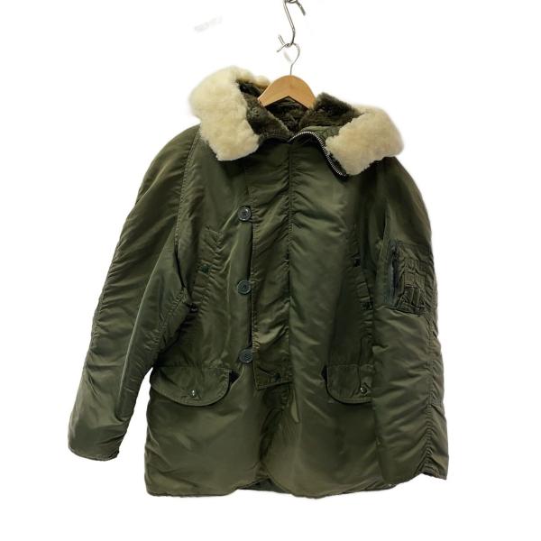 ALPHA INDUSTRIES◇N-3B/USA製/90s/フライトジャケット/L/ナイロン/KHK