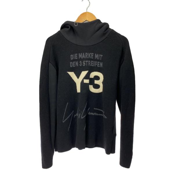 Y-3 / U KNITTED STACKED LOGO HOODIE/パーカー/M/モヘア/BLK/DP0496// Y-3◇U KNITTED STACKED LOGO HOODIEパーカー/XS/モヘア/ブラック/黒