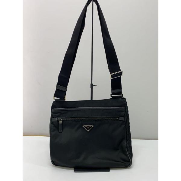 良品　プラダ　PRADA トートバッグ　ナイロン　黒　ショルダーバッグ　ブラック PRADA◇ショルダーバッグ/ナイロン/ブラック/無地/VA251M : セカンド