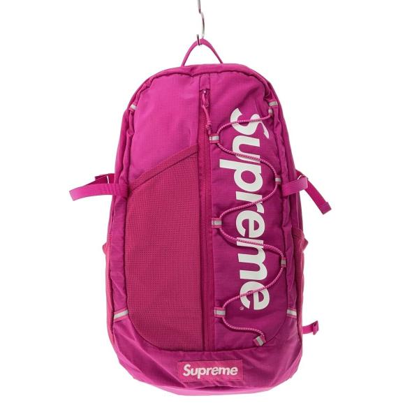 Supreme◇リュック/ナイロン/PNK/17ss/ボックスロゴナイロンバック