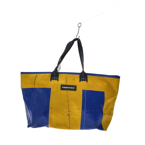 FREITAG 青 黄色 ストライプ ショルダーバッグ FREITAG◇トートバッグ/PVC/イエロー/ブルー/COOPER// : セカンド
