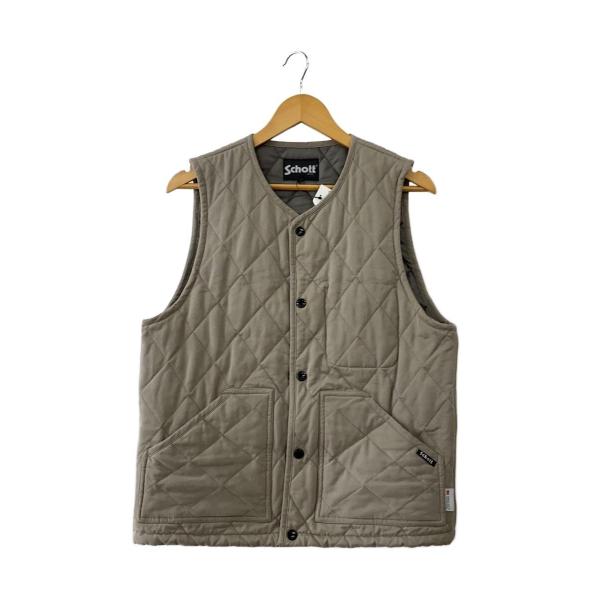 Schott◇キルティングベスト/L/コットン/BEG/782-2257001 : セカンド