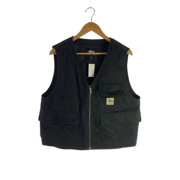 STUSSY◇INSULATED WORK VEST/ベスト/S/ポリエステル/BLK/115535
