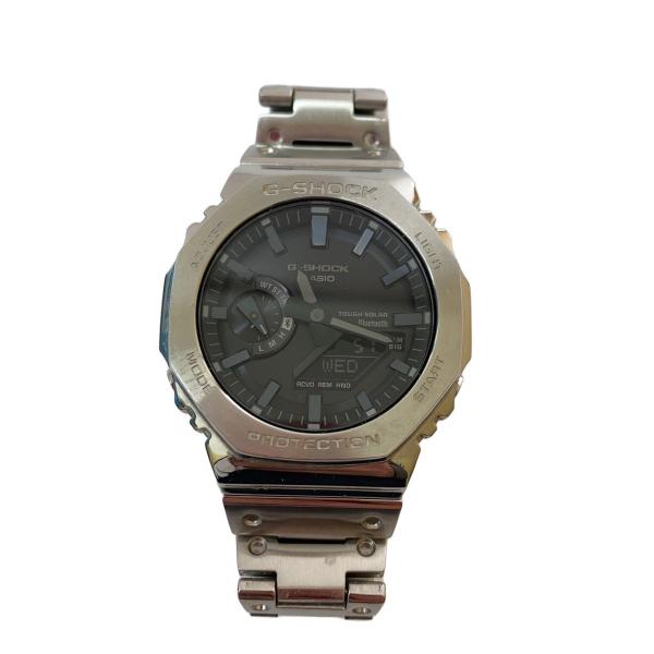 CASIO◇G-SHOCK/ソーラー腕時計/デジアナ/ステンレス/BLK/SLV/SS/GM