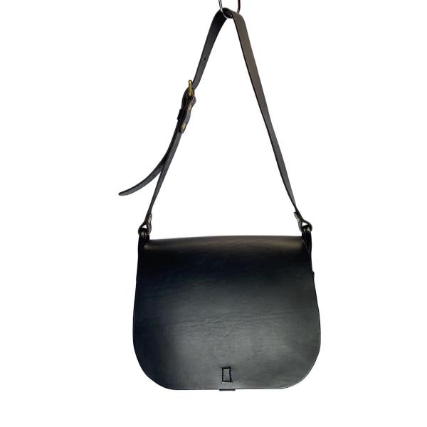 HERZ◇ショルダーバッグ/レザー/BLK/無地/40th anniversary/使用感有