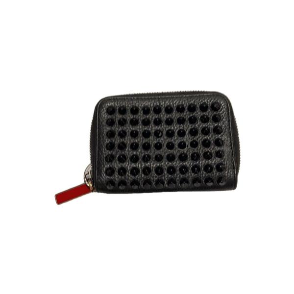Christian Louboutin コインケース 黒 レザー スタッズ付き Christian Louboutin◇スタッズ/コインケース/--/BLK/無地