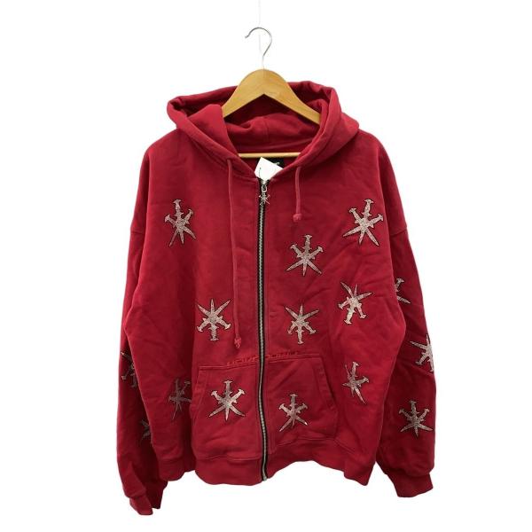 UNKNOWN LONDON◇ジップパーカー/XL/コットン/RED : セカンド