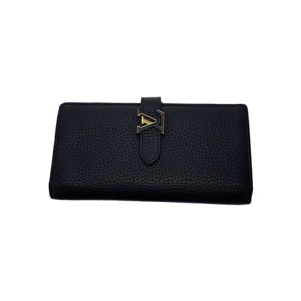 LOUIS VUITTON◇LVヴェルティカル・ウォレット_トリヨン_BLK/スレ