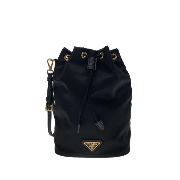 PRADA◇RE-NYLON/ドローストリングバッグ/巾着/バッグ/ナイロン/BLK