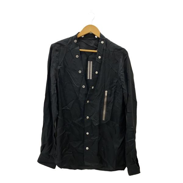 Rick Owens◇21SS/LARRY SHIRT/長袖シャツ/48/--/BLK/RU21S6287-J