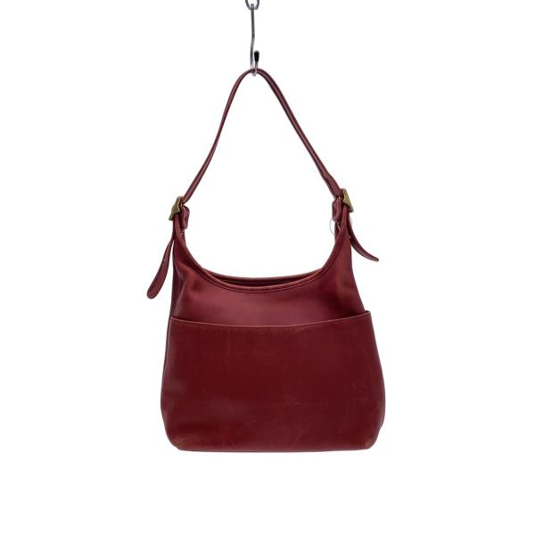 COACH◇OLD オールドコーチ ショルダーバッグ/レザー/レッド ゴールド