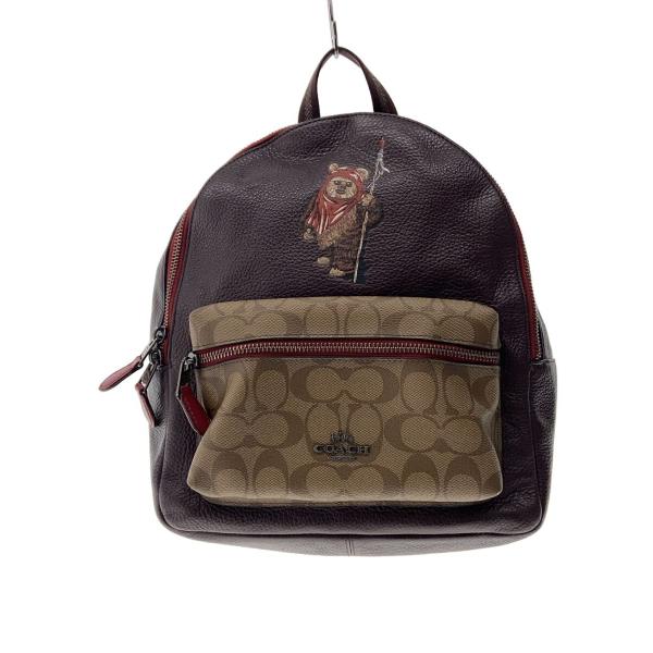 【レア】COACH✕STAR WARS限定コラボリュック　イウォーク COACH◇シグネチャー スターウォーズ イウォーク/リュック/レザー/BR