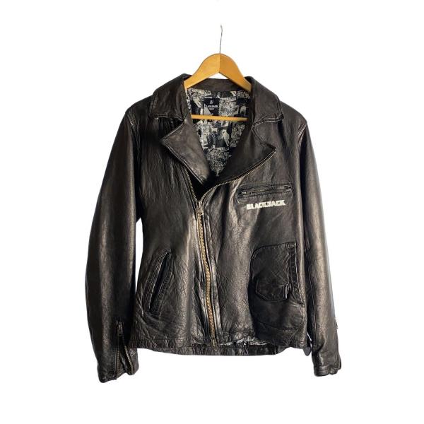 glamb◇×ブラックジャック/ダブルライダースジャケット/M/羊革/BLK