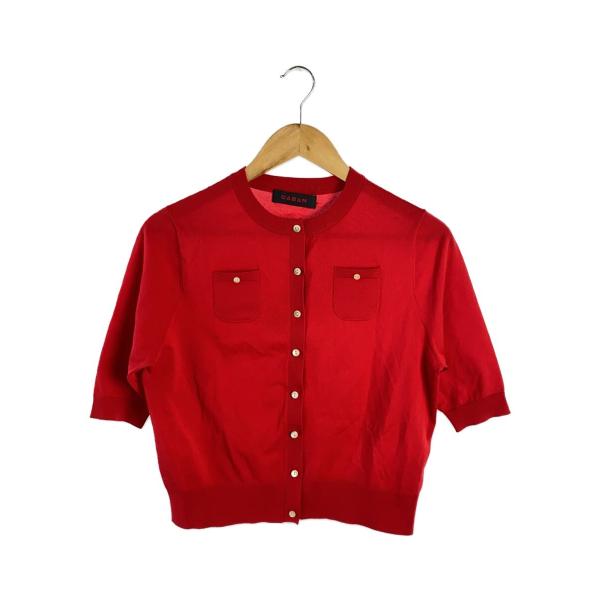 CABaN◇ファインポリエステルハーフスリーブポケットカーディガン(薄手