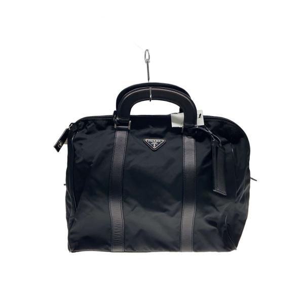 PRADA◇三角ロゴ/ナイロンミニボストンバッグ/ナイロン/BLK