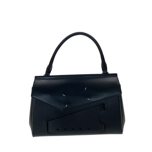 Maison Margiela◆SNATCHED CLUTCH SMALL/ハンドバッグ/レザー/BLK/SB2WD0001//