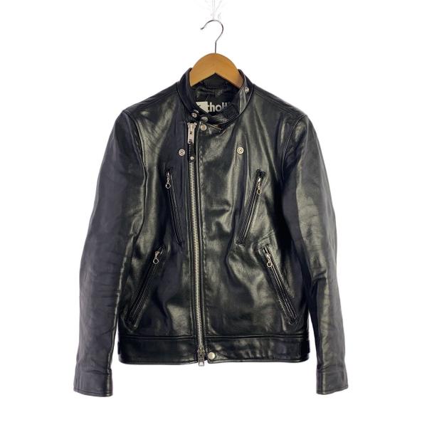 SCHOTT シングルライダースジャケット L Schott◇シングルライダースジャケット/S/羊革/BLK/無地/3101048
