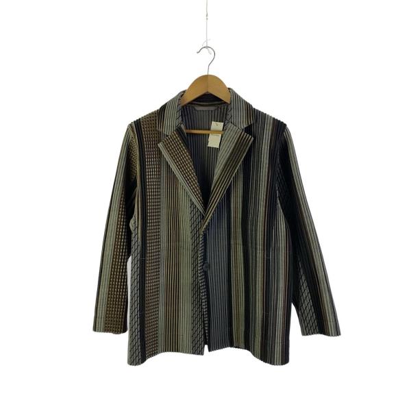 HOMME PLISSE ISSEY MIYAKE◇テーラードジャケット/1/ポリエステル/GRY