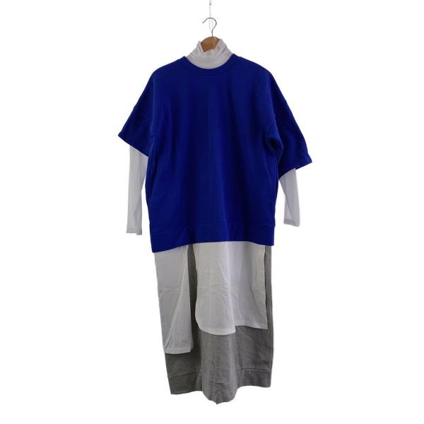 ENFOLD◇長袖ワンピース/--/--/BLU/無地/300FS283-0790 : セカンド