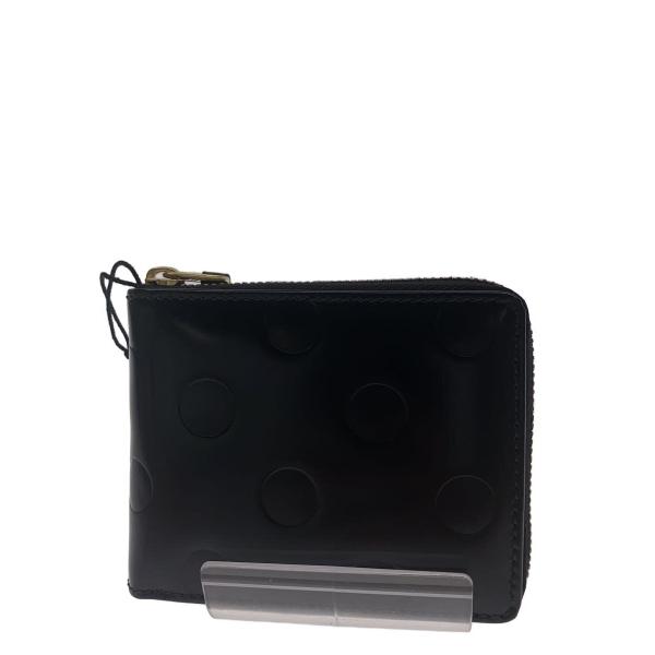 コムデギャルソン ポルカドット コンパクト 二つ折財布 エンボス ブラック COMME des GARCONS◇ポルカドットエンボス/2つ折り財布/--/BLK/ドット