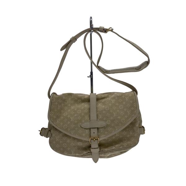 LOUIS VUITTON◇ソミュール30_モノグラム・ミニ・ラン/キャンバス/WHT