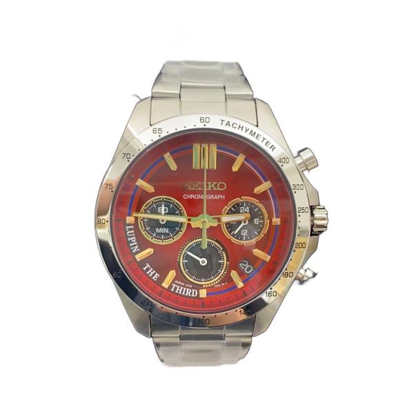 SEIKO◇クォーツ腕時計/アナログ/--/RED/SLV/ルパン三世限定モデル