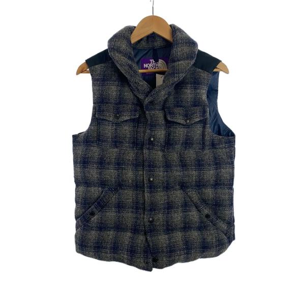 THE NORTH FACE PURPLE LABEL◇ダウンベスト/M/ウール/GRY/チェック