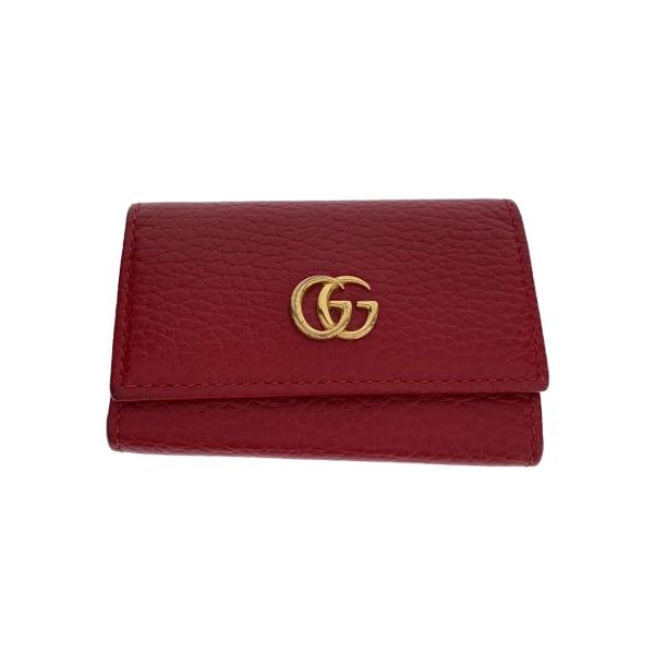 GUCCI◇キーケース/レザー/RED/無地/レディース/456118・2149